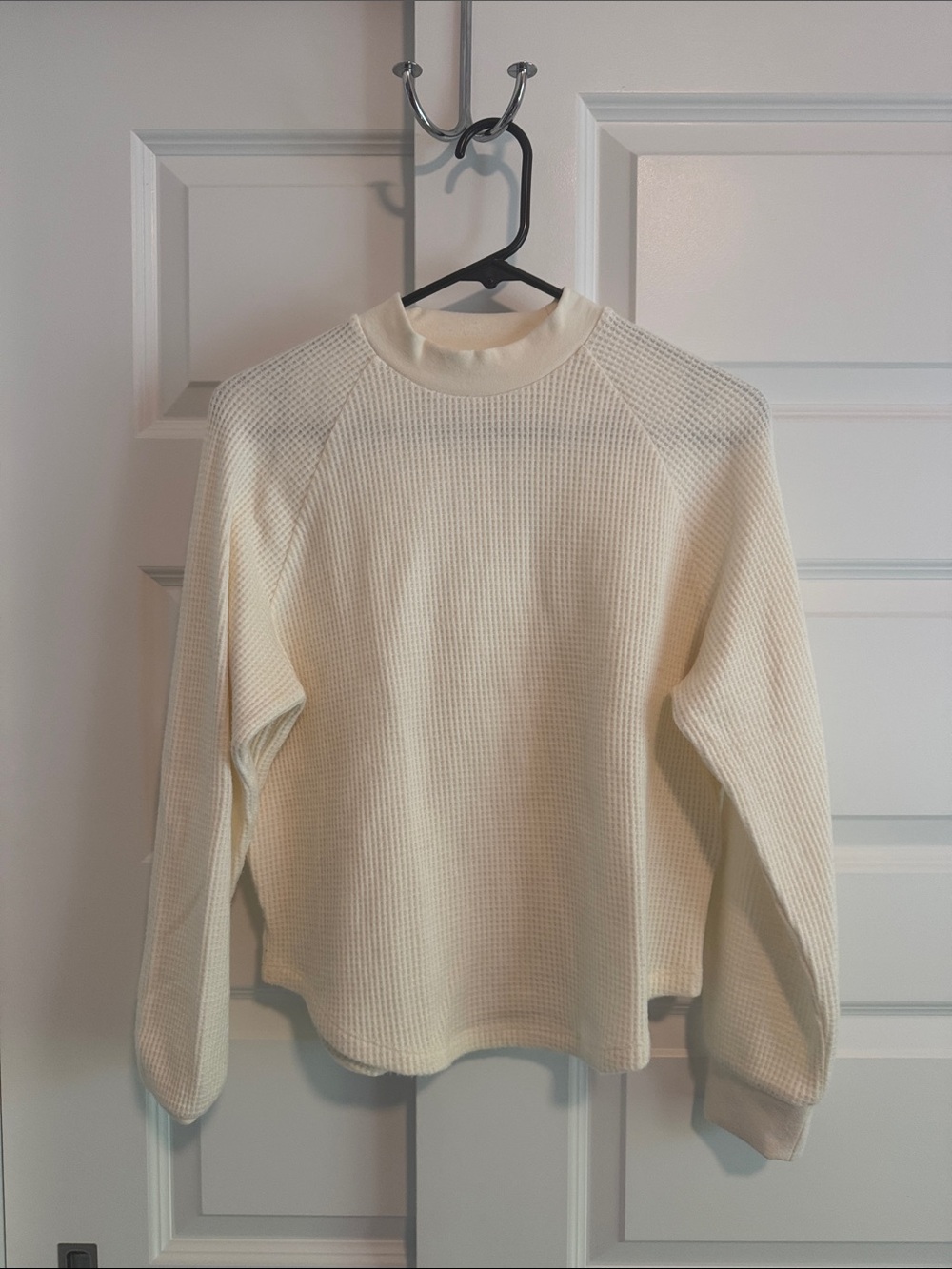 Madewell Off-White Waffle Knit Pullover